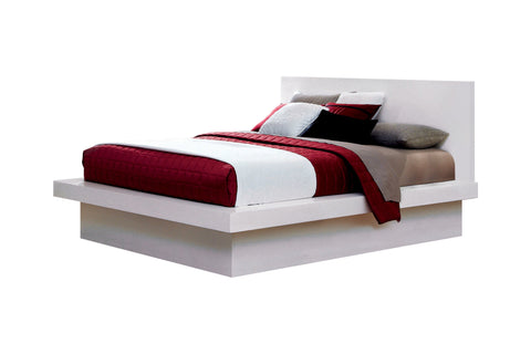 Coaster Jessica Eastern King Platform Bed with Rail Seating White Model 202990KE