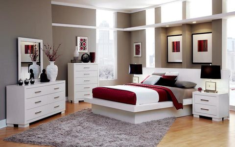 Coaster Jessica Bedroom Set with Nightstand Panels White Model 202990KE-S5P