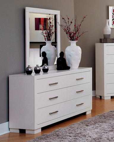 Coaster Jessica Rectangular Mirror White Model 202994