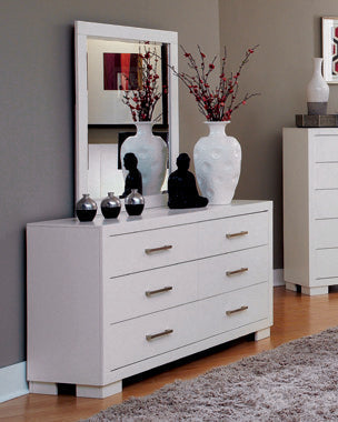 Coaster Jessica Rectangular Mirror White Model 202994