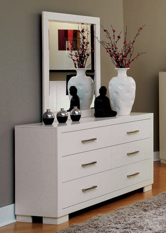 Coaster Jessica Rectangular Mirror White Model 202994