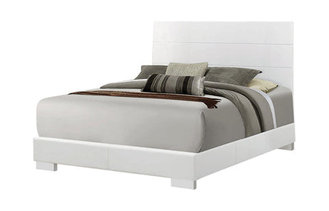 Coaster Felicity California King Panel Bed Glossy White Model 203501KW