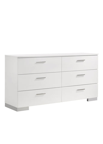 Coaster Felicity California King Panel Bed Glossy White Model 203501KW