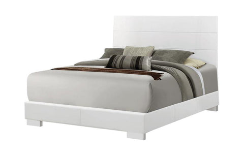 Coaster Felicity California King Panel Bed Glossy White Model 203501KW