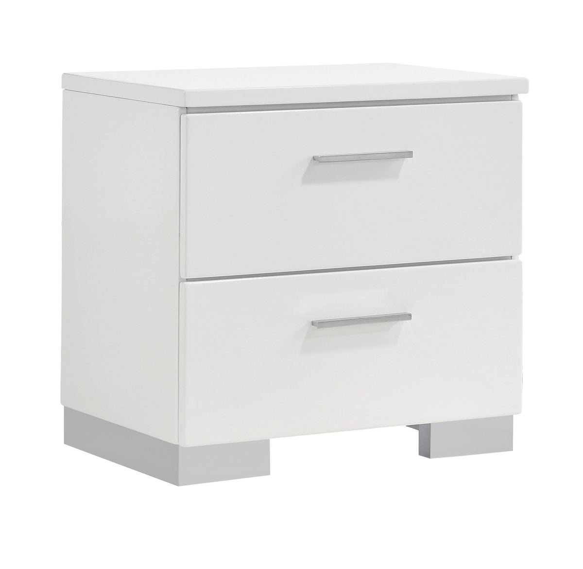 Coaster Felicity 2-drawer Nightstand Glossy White Model 203502