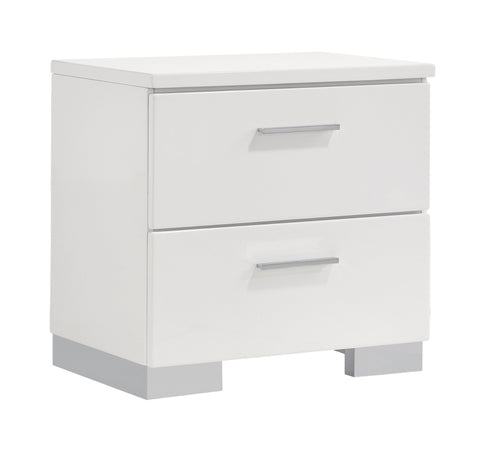 Coaster Felicity 2-drawer Nightstand Glossy White Model 203502