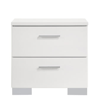 Coaster Felicity 2-drawer Nightstand Glossy White Model 203502
