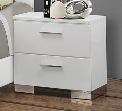 Coaster Felicity 2-drawer Nightstand Glossy White Model 203502