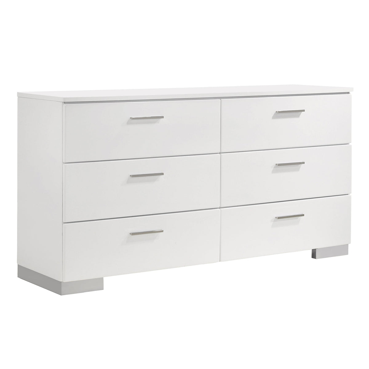 Coaster Felicity 6-drawer Dresser Glossy White Model 203503