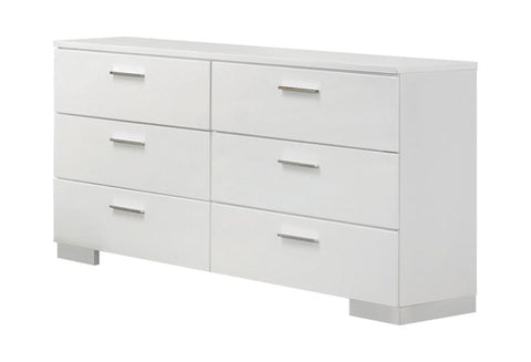 Coaster Felicity 6-drawer Dresser Glossy White Model 203503