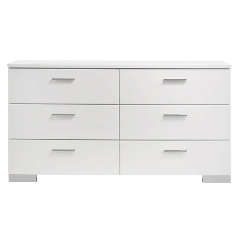 Coaster Felicity 6-drawer Dresser Glossy White Model 203503