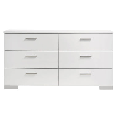 Coaster Felicity 6-drawer Dresser Glossy White Model 203503