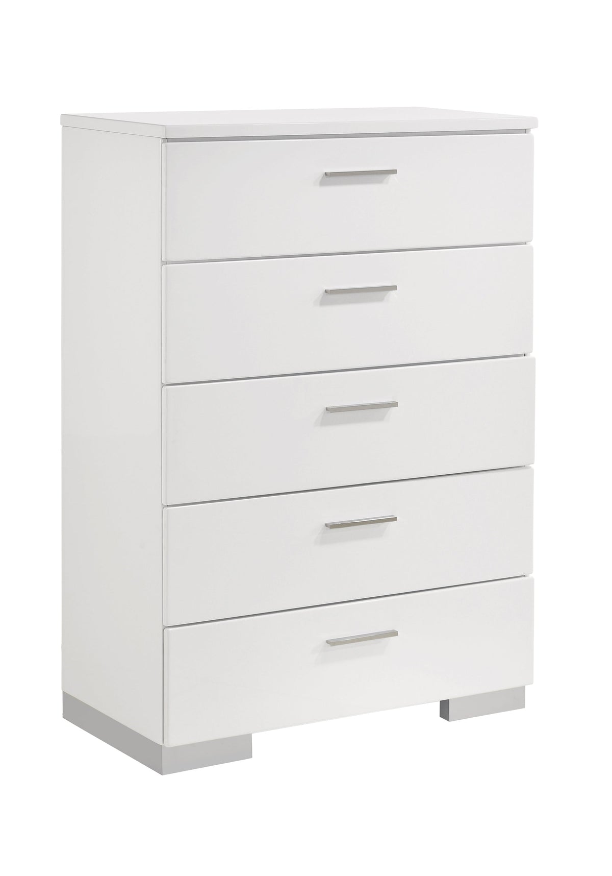Coaster Felicity 5-drawer Chest Glossy White Model 203505