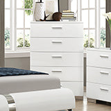 Coaster Felicity 5-drawer Chest Glossy White Model 203505