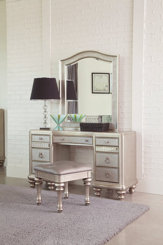 Coaster Bling Game Arched Top Vanity Mirror Metallic Platinum Model 204188