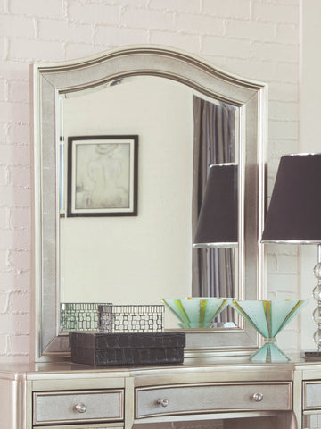 Coaster Bling Game Arched Top Vanity Mirror Metallic Platinum Model 204188