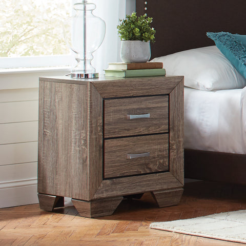Coaster Kauffman 2-drawer Nightstand Washed Taupe Model 204192