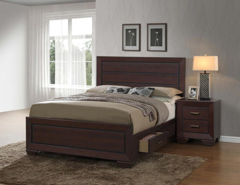Coaster Kauffman Storage Bedroom Set with High Straight Headboard Model 204390KE-S4