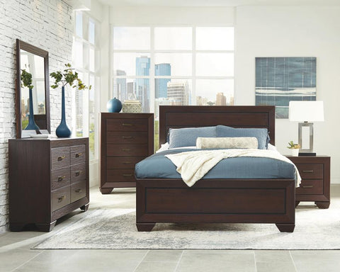 Coaster Kauffman Bedroom Set with High Straight Headboard Model 204391KW-S5