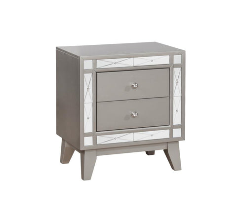 Coaster Leighton 2-drawer Nightstand Metallic Mercury Model 204922