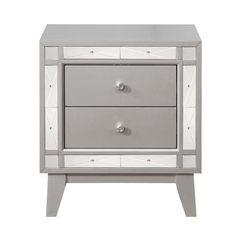 Coaster Leighton 2-drawer Nightstand Metallic Mercury Model 204922