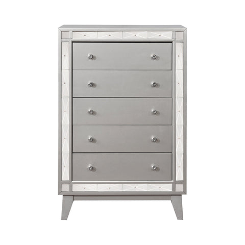 Coaster Leighton 5-drawer Chest Metallic Mercury Model 204925