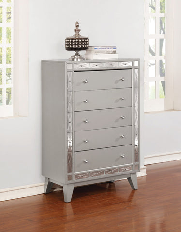 Coaster Leighton 5-drawer Chest Metallic Mercury Model 204925