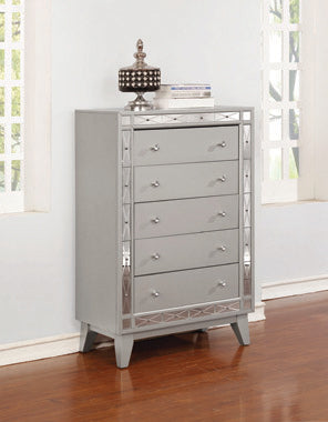 Coaster Leighton 5-drawer Chest Metallic Mercury Model 204925