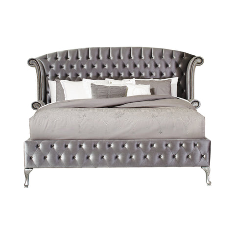Coaster Deanna Queen Tufted Upholstered Bed Grey Model 205101Q