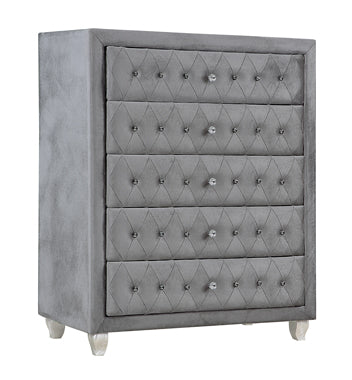 Coaster Deanna Queen Tufted Upholstered Bed Grey Model 205101Q