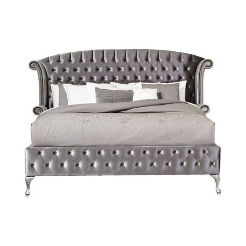 Coaster Deanna Queen Tufted Upholstered Bed Grey Model 205101Q