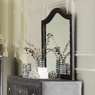 Coaster Deanna Button Tufted Mirror Grey Model 205104