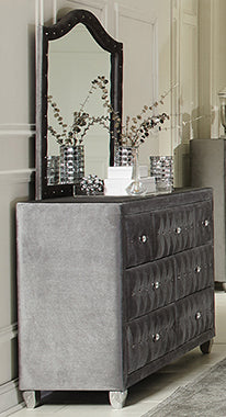 Coaster Deanna Button Tufted Mirror Grey Model 205104