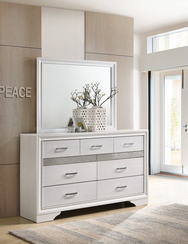 Coaster Miranda 7-drawer Dresser White and Rhinestone Model 205113