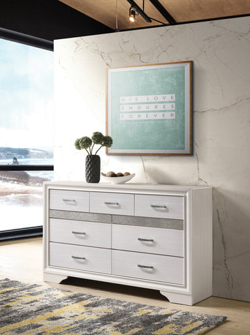 Coaster Miranda 7-drawer Dresser White and Rhinestone Model 205113