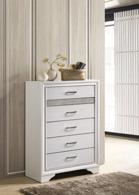 Coaster Miranda 5-drawer Chest White and Rhinestone Model 205115