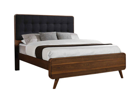 Coaster Robyn Queen Bed with Upholstered Headboard Dark Walnut Model 205131Q
