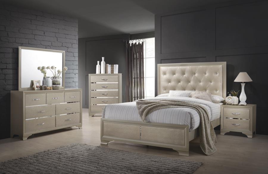 Coaster Beaumont Bedroom Set Metallic Champagne Model 205291KE-S4