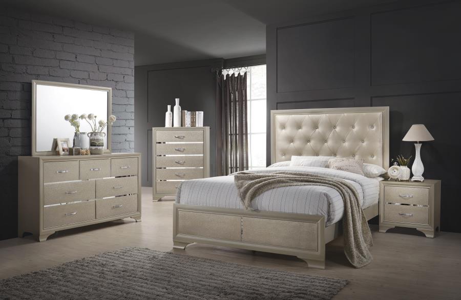 Coaster Beaumont Bedroom Set Metallic Champagne Model 205291Q-S4