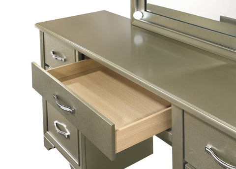 Coaster Beaumont 7-drawer Vanity Desk with Lighting Mirror Champagne Model 205297