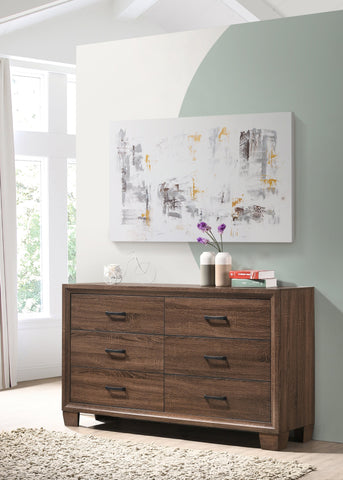 Coaster Brandon 6-drawer Dresser Medium Warm Brown Model 205323
