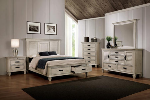 Coaster Franco 5-piece Queen Storage Bedroom Set Antique White Model 205330Q-S5