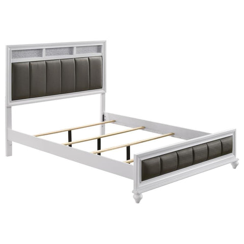Coaster Barzini Queen Upholstered Panel Bed White Model 205891Q
