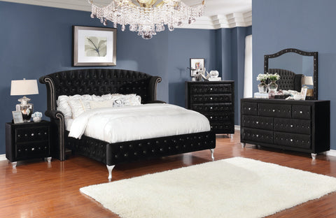 Coaster Deanna Eastern King Tufted Upholstered Bed Black Model 206101KE