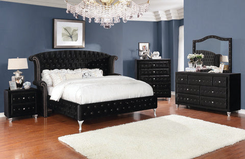 Coaster Deanna Eastern King Tufted Upholstered Bed Black Model 206101KE