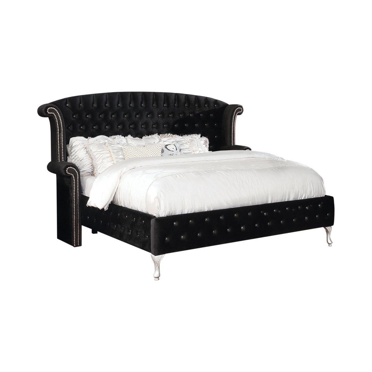 Coaster Deanna Eastern King Tufted Upholstered Bed Black Model 206101KE