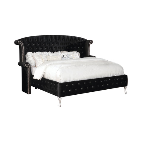 Coaster Deanna Eastern King Tufted Upholstered Bed Black Model 206101KE