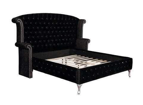 Coaster Deanna Eastern King Tufted Upholstered Bed Black Model 206101KE