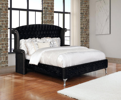 Coaster Deanna Eastern King Tufted Upholstered Bed Black Model 206101KE