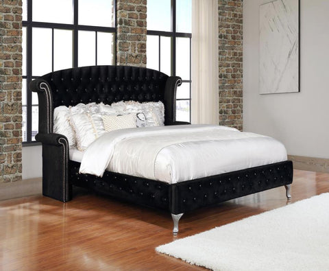 Coaster Deanna California King Tufted Upholstered Bed Black Model 206101KW